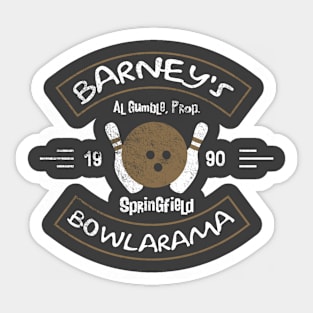 Barney's Bowlarama, distressed Sticker